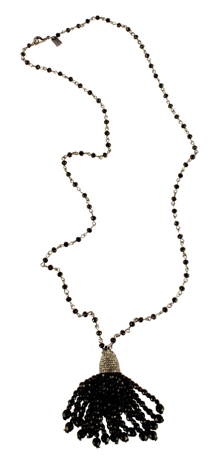 Ralph Lauren Women's Jeweled Tassel Pendants Necklace Black