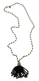 Ralph Lauren Women's Jeweled Tassel Pendants Necklace Black