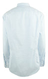 Men's Slim-Fit Cotton Button Down Casual Shirt-B-XXL Blue/White