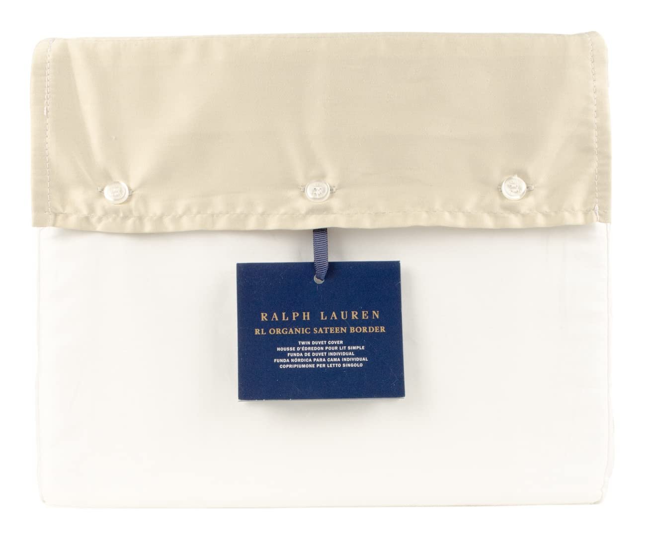 Organic Sateen Border Twin Duvet Cover CSnd 66X86 Inches