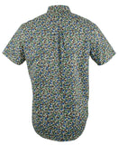 Michael Kors Mens Slim Fit Camo Button Down Shirt Green XL