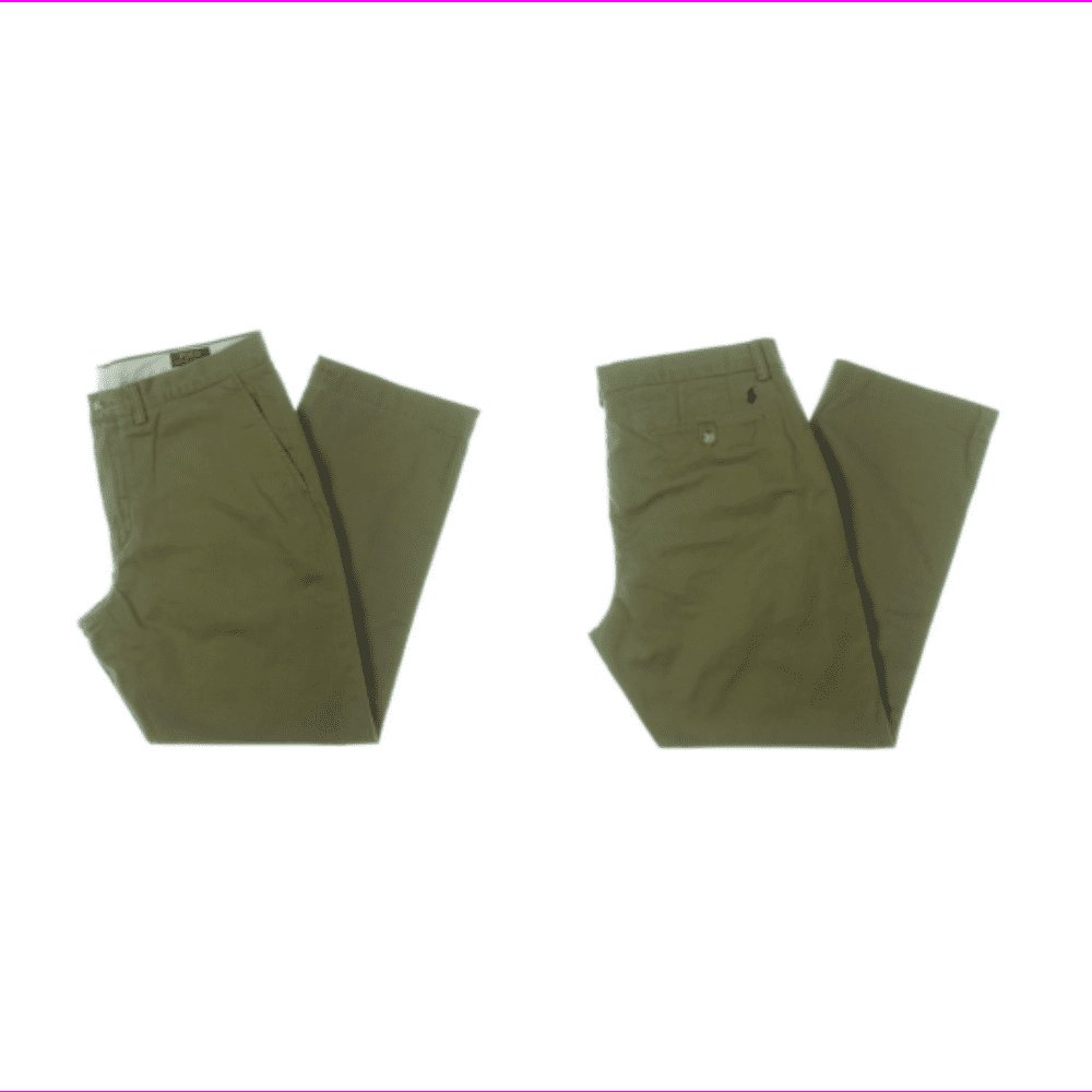 Men's Straight Fit Stretch Twill Chino Pants DGrn 34X32