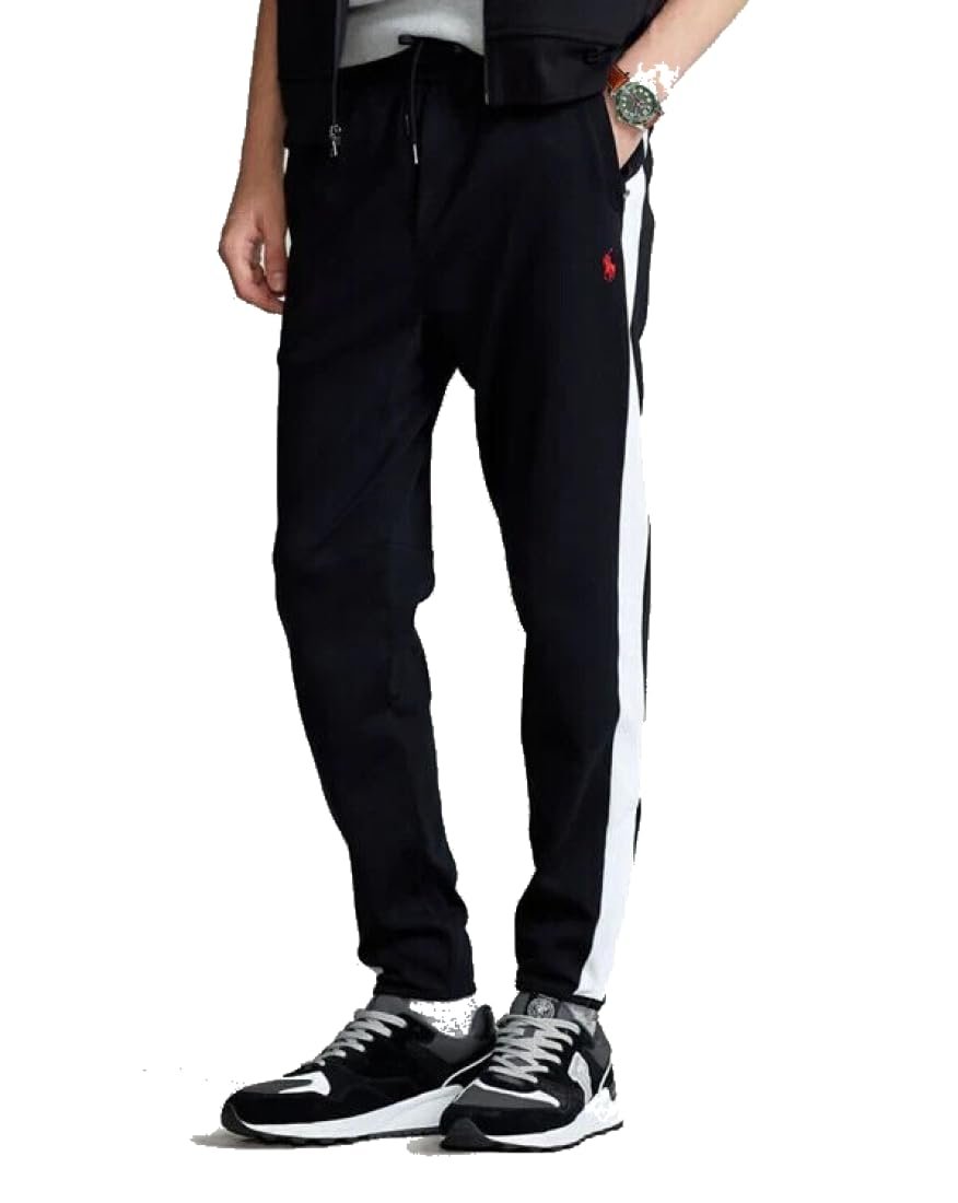 POLO RALPH LAUREN Men's Big & Tall Soft Cotton Interlock Active Jogger Track Pants (3XB, Black)