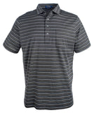 Hampton Lisle Men's Striped Polo Shirt WHtr Medium