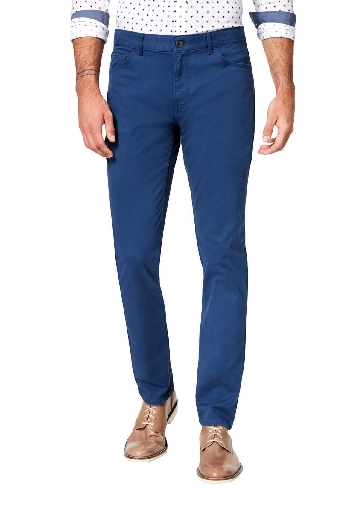 Michael Kors Mens Pants 38X32 Parker Slim Fit Chino Stretch Blue 38