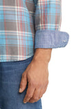 Tommy Bahama Men's Big & Tall Fresno Plaid Allover Print Long Sleeve Shirt Fog Grey 4XB
