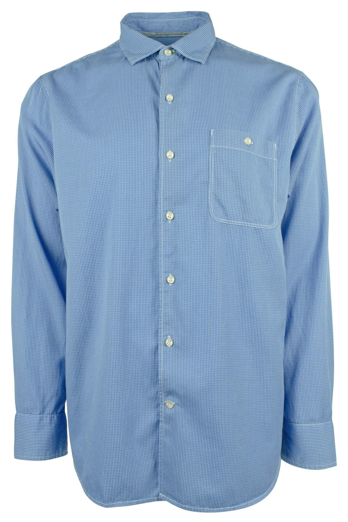 Tommy Bahama Men's Big & Tall Check Long Sleeve Shirt Zephyr Blue 3XB