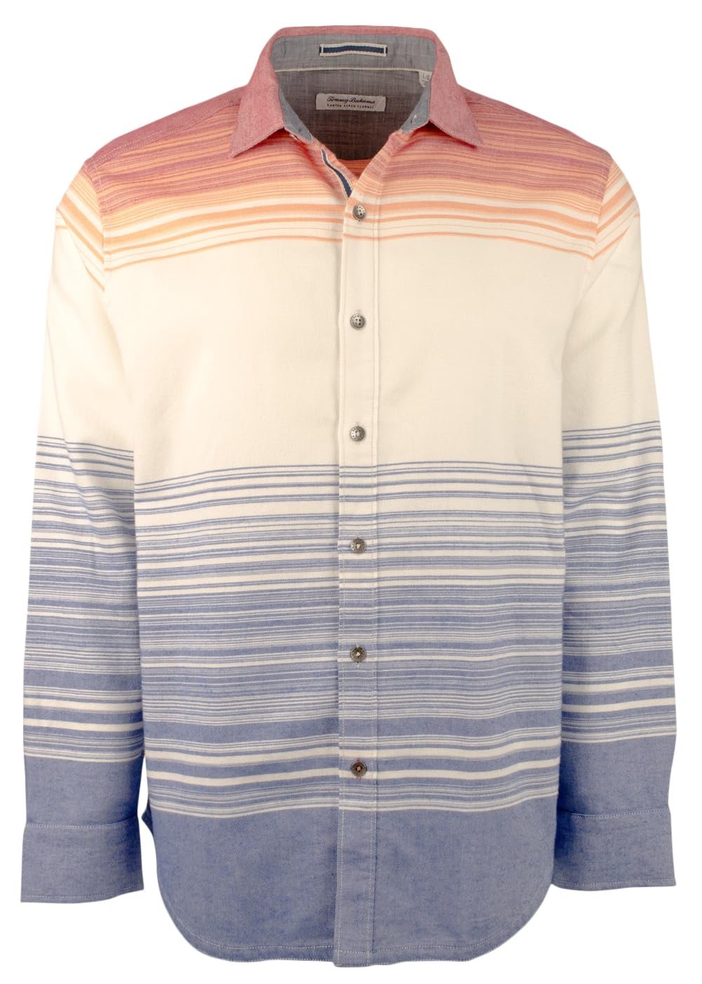 Tommy Bahama Erkek Canyon Beach Bonfire Çizgili Düğmeli Flanel Gömlek Orta Boy
