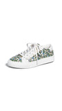 Tory Sport Women's Ruffle Sneakers, Wild Pansy/New Ivory, Floral, 9 M US