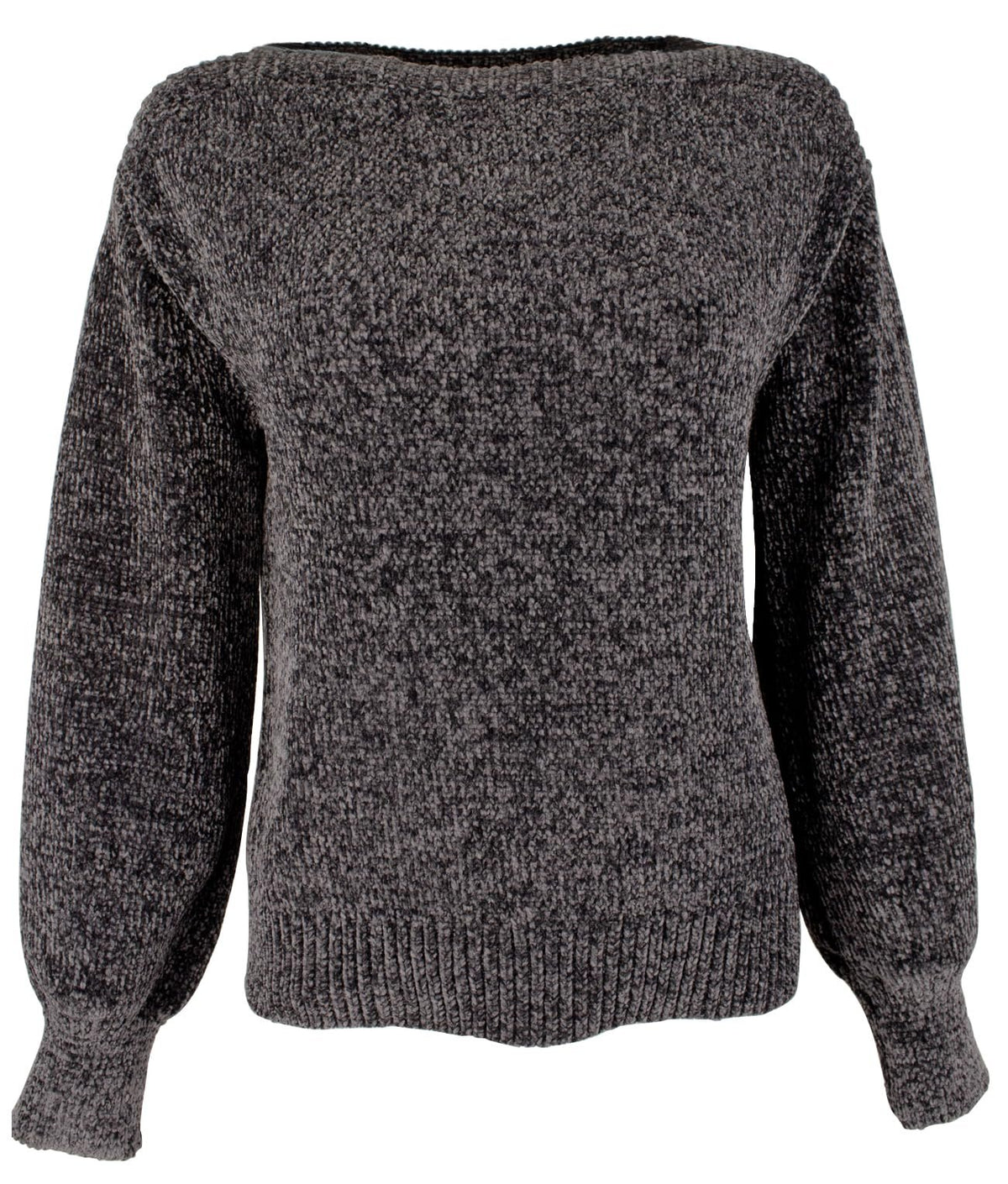 Women's Luna Chenille Boatneck Long Sleeve Sweater NGry XL