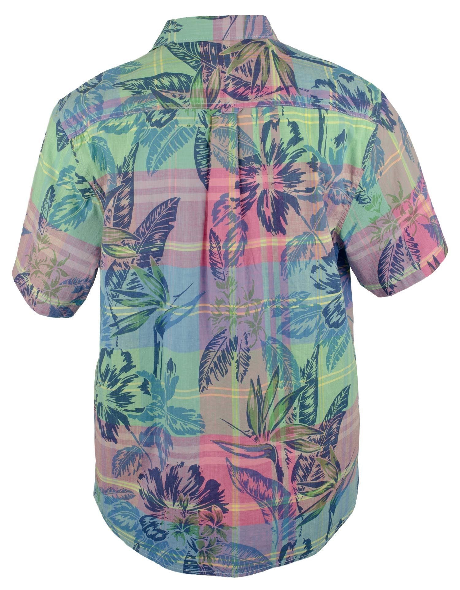 Tommy Bahama Men's Madras in Paradise Short Sleeve Shirt Blue Canal Small