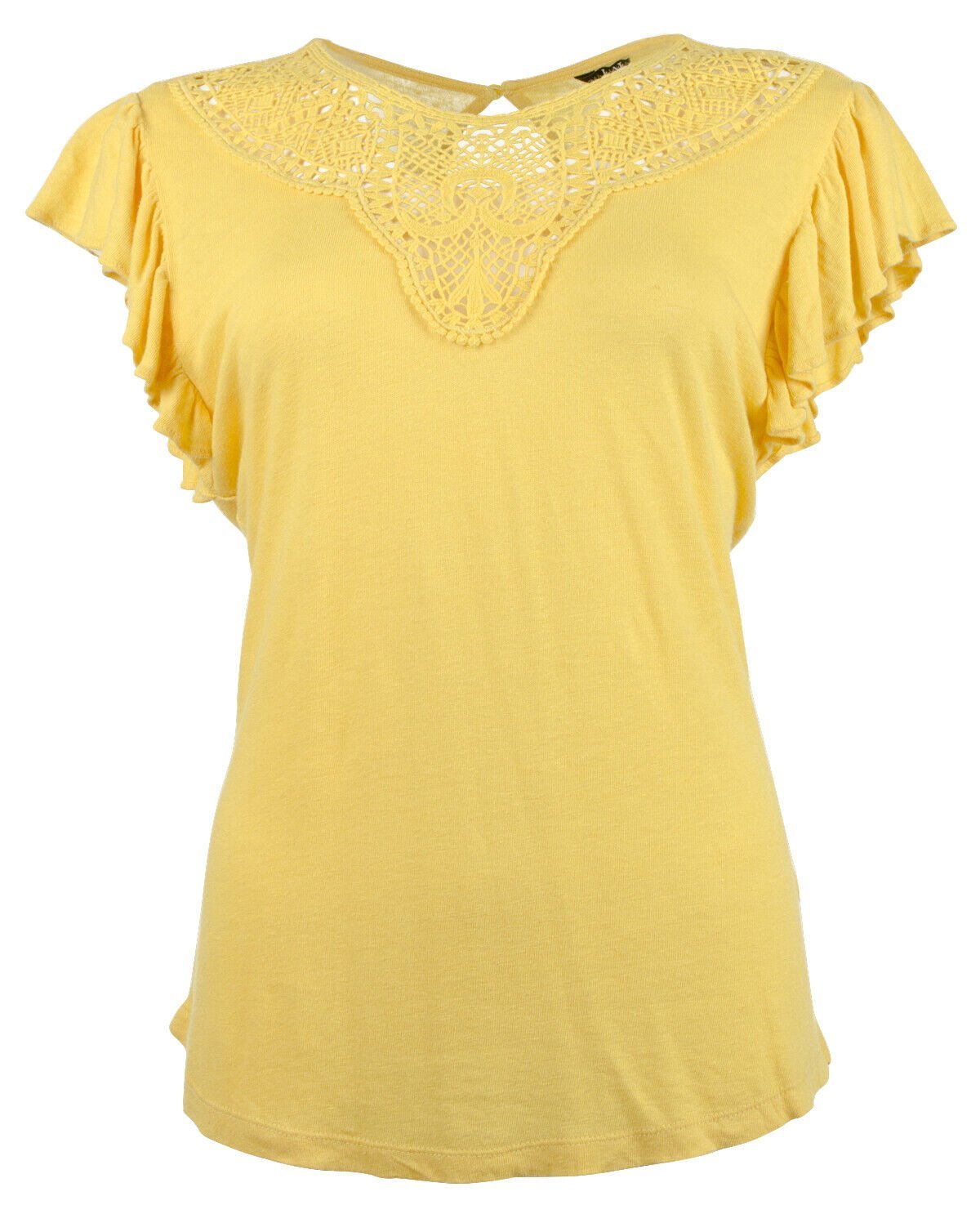 Lauren Ralph Lauren Plus Women's Linen Blend Flutter Sleeve Blouse Top
