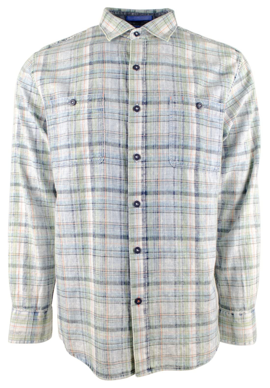 Men's Canberra Plaid Long Sleeve Shirt-B-M Blues