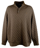 POLO RALPH LAUREN Men's Big & Tall Long Sleeve Quilt Double Knit Jersey Pullover BrwnH 4XLT Brown Heather