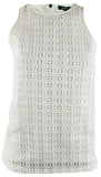 Women's Lace Front Sleeveless Blouse Tank Top-P-Large
