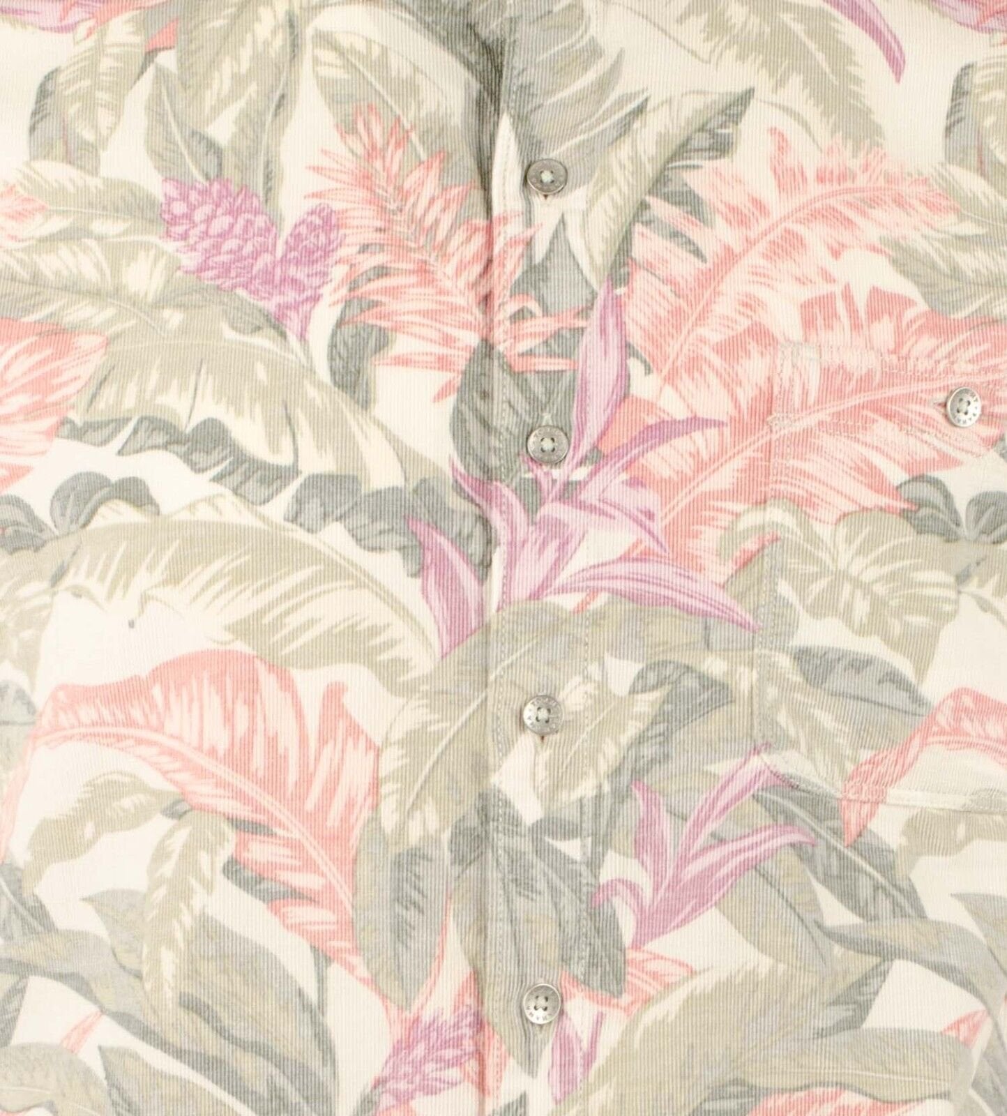 Tommy Bahama Men's Coastline Cord Lush Vines Long Sleeve Corduroy Shirts Tropical Peach