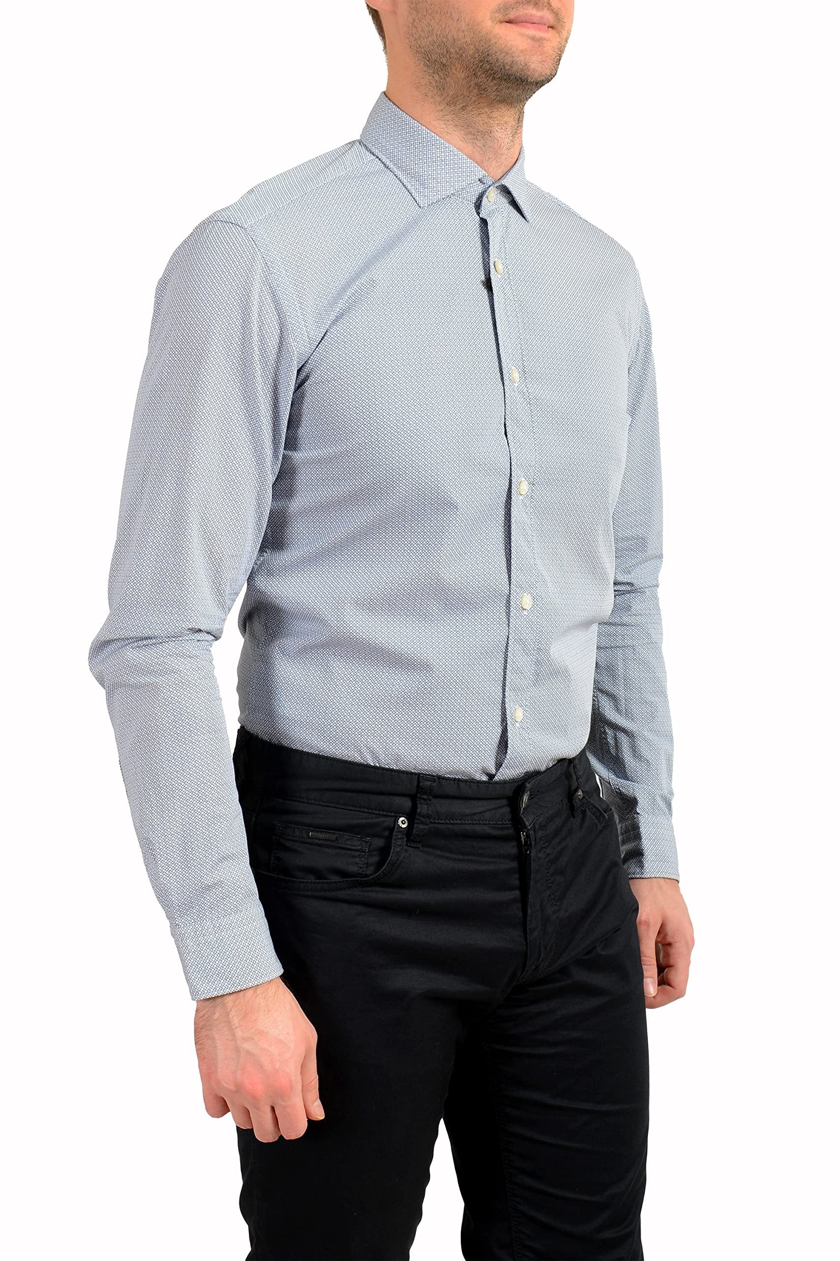 Hugo Boss Men's Ridley Slim Fit Long Sleeve Shirt 2XL Pastel Blue