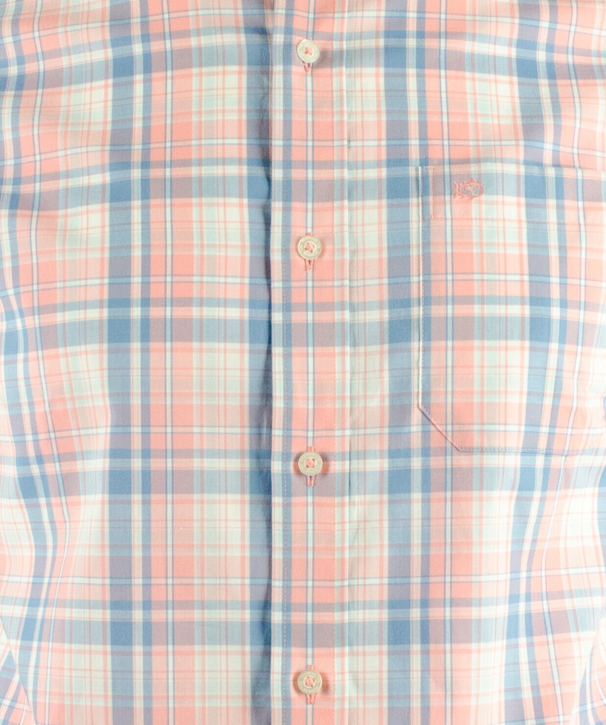 Men's LS Beach Lagoon Plaid Long Sleeve Shirt LC Small