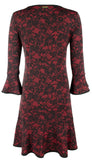 Michael Kors Women's Lace Print Bell Sleeve Dress