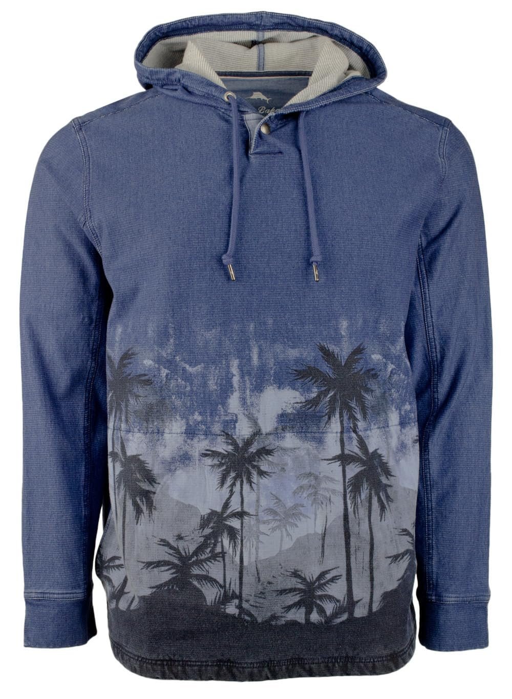 Tommy Bahama Men's Palm Flurry Baja Stretch Pullover Hoodie Medium Indigo