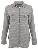 Women's Plus Houndstooth Crepe Shirt-WC-2X