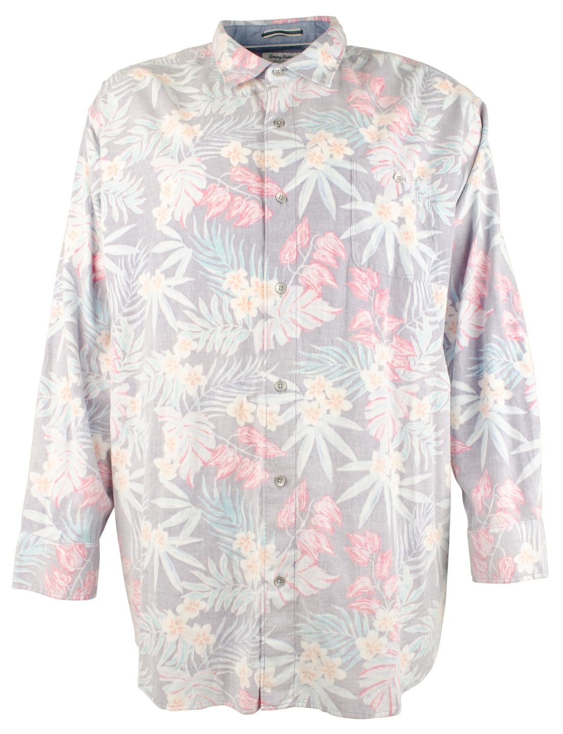 Tommy Bahama Men's Big & Tall Coastline Corduroy Long Sleeve Shirt Fog Grey 2XB