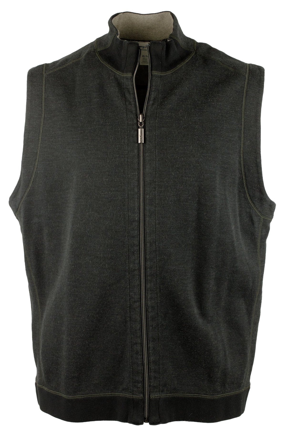 Tommy Bahama - Chaleco reversible con cremallera completa Flipsider para hombre, talla mediana