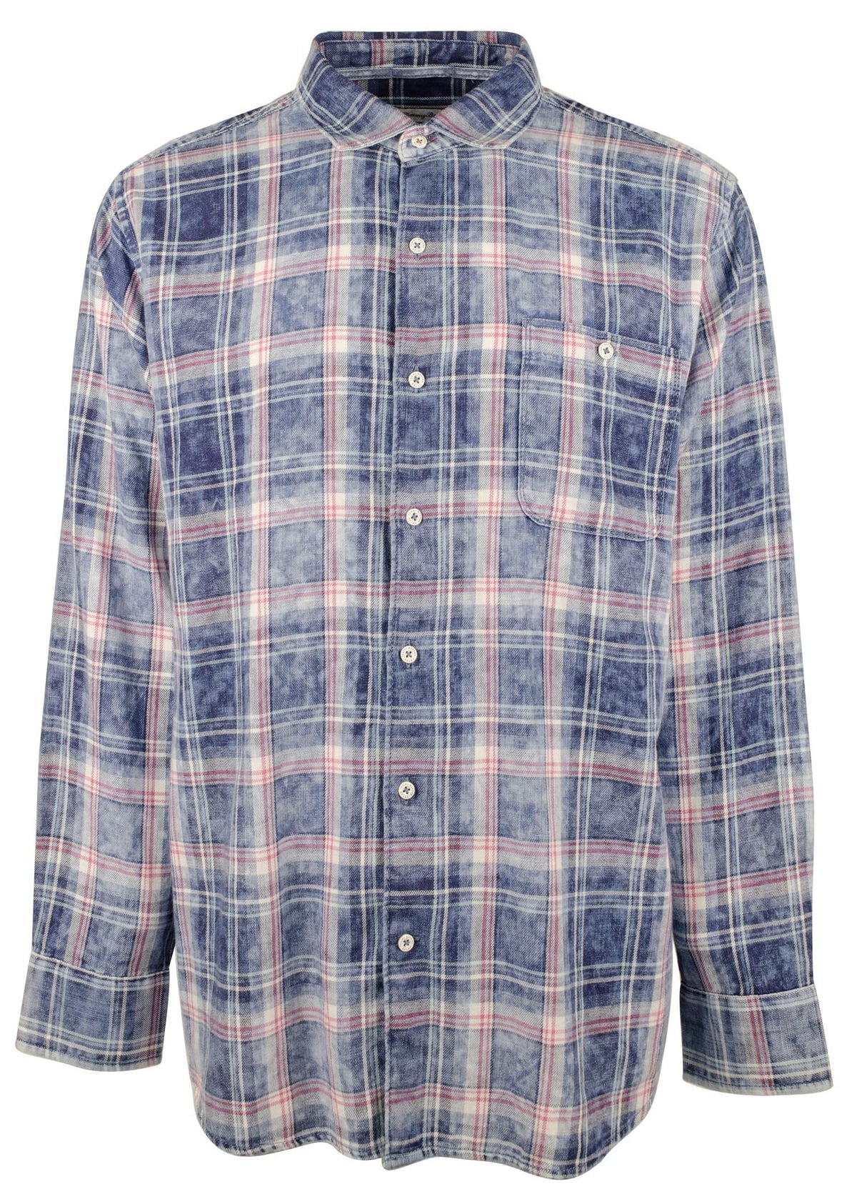 Tommy Bahama Mens Big & Tall Indigo Beach Paid Shirt (2XLT, Bering Blue)