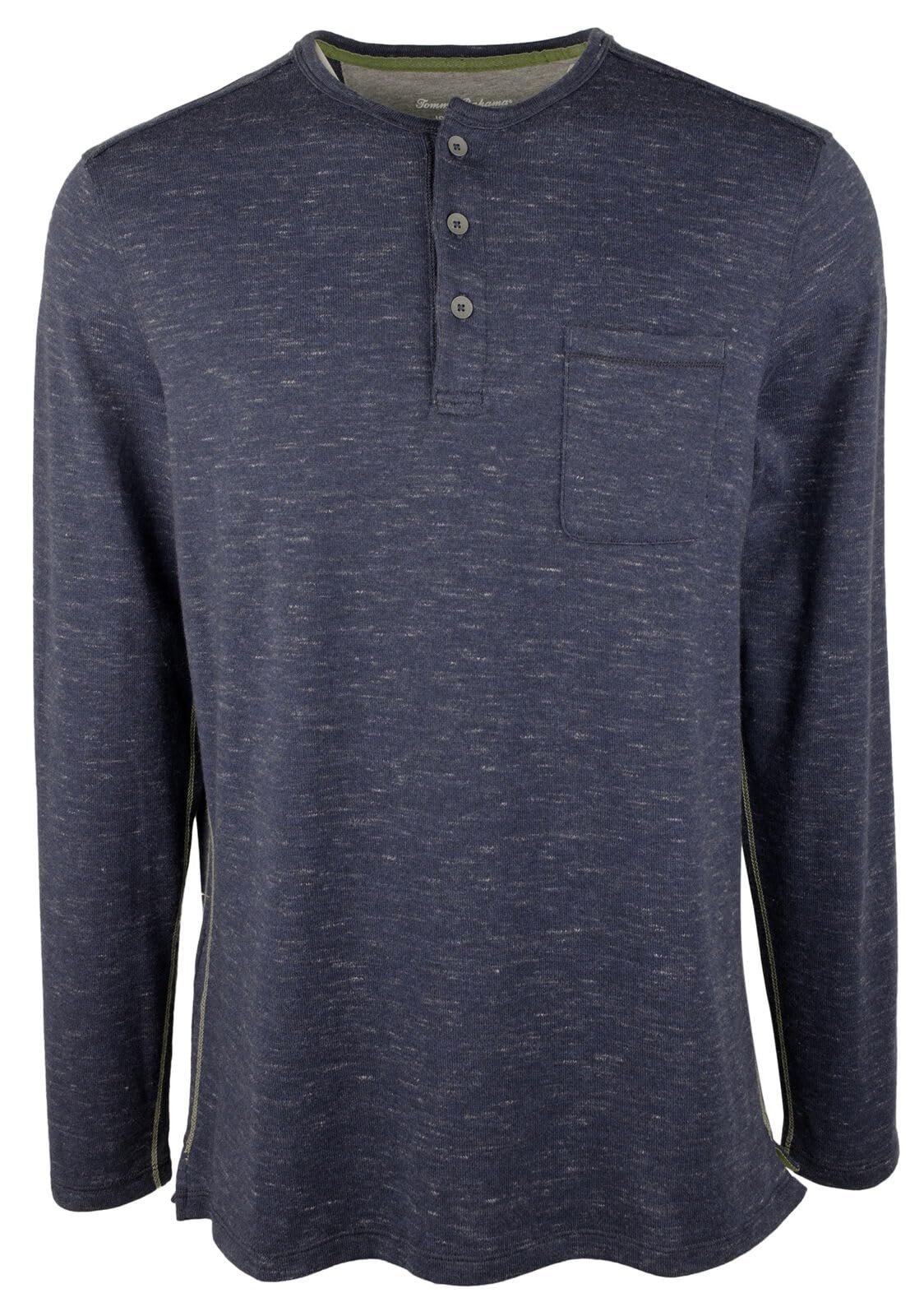 Tommy Bahama Men's Coastal Canyon Henley Long Sleeves Shirt Bering Blue Small