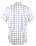 Southern Tide Men's Proclamation Buffalo Check Short Sleeve Shirt Surf Blue Small