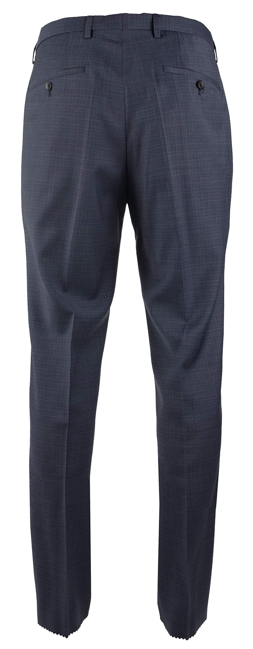 Hugo Boss Men's Leenon1 Flat Front Wool Unhemmed Dress Pants DB 32R Dark Blue