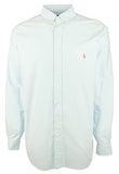 Men's Big and Tall Oxford Long Sleeve Shirt-AB-LT Aegean Blue
