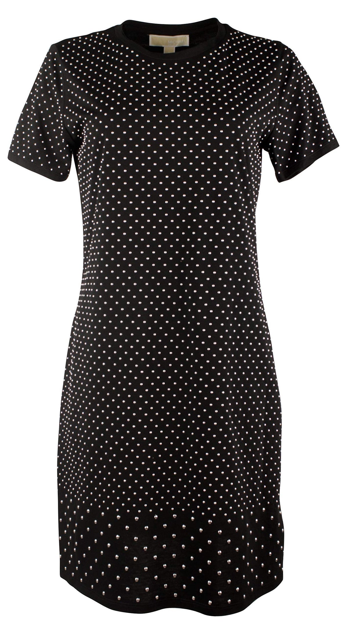 Michael Kors Women's Mini-Studded Cotton T-Shirt Dress  Blk  X-Small