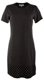 Michael Kors Women's Mini-Studded Cotton T-Shirt Dress  Blk  X-Small