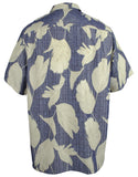 Caribbean Floral Print Short Sleeve Woven Shirt S75WC351 Dark Navy