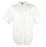 Ralph Lauren Men's Big and Tall Classic Fit Short Sleeve Oxford Shirt White 3LT