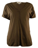 Michael Kors Women's Short Sleeve V-Neck Top Blouse-D-XS