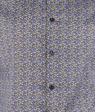 Michael Kors Men's Leaf-Print Stretch Slim Fit Long Sleeve Shirt Blck X-Large Black