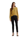 Ralph Lauren Women's Metallic Boat Neck Long Dolman Sleeve Sweater Gld X-Large