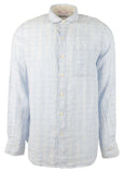 Tommy Bahama Men's Ventana Plaid Linen Long Sleeve Button-Down Shirt LSky Medium