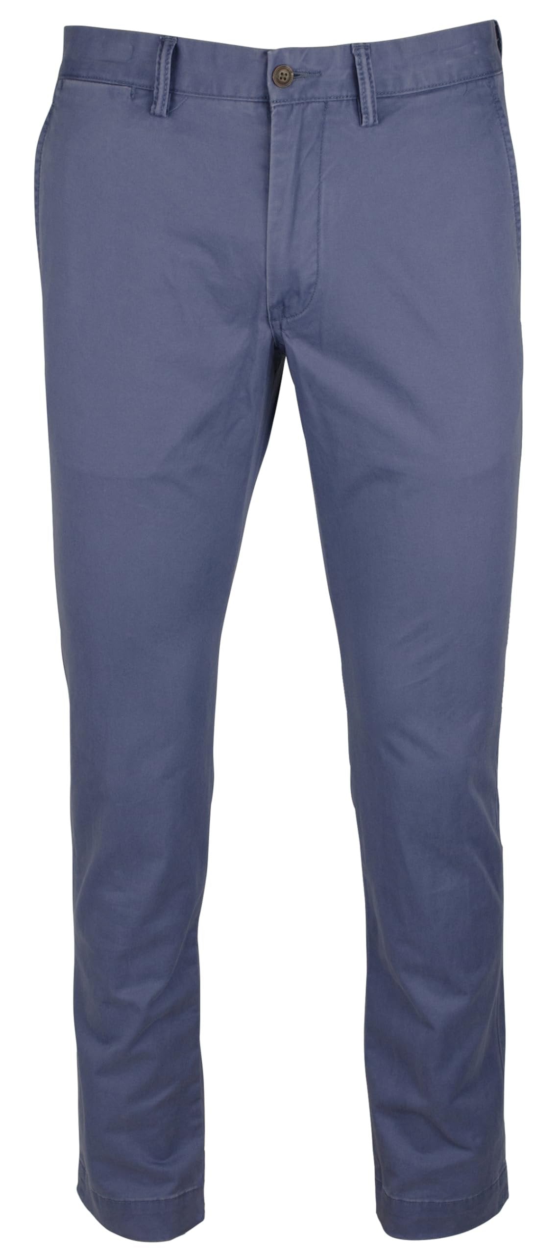 POLO RALPH LAUREN Men's Cotton Stretch Twill Flat Pants, Light Navy, Blue, 34
