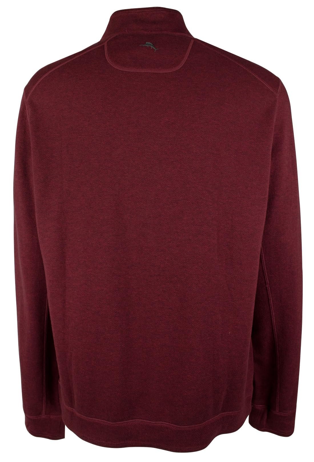 Tommy Bahama Men's Big & Tall Flipshore Half Zip Sweatshirt Black Cherry Heather 4XLT