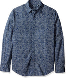 Nautica Men's Long Sleeve Chambray Floral Slim Fit Shirt MB M