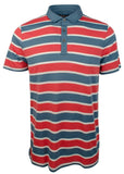 Michael Kors Men's Striped Short Sleeve Pima Cotton Polo (X Large, Nantucket