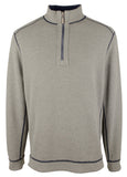 Tommy Bahama Flipshore Sudadera reversible con media cremallera para hombre, talla pequeña, color océano profundo