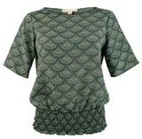 Michael Michael Kors Womens Printed Smocked Blouse