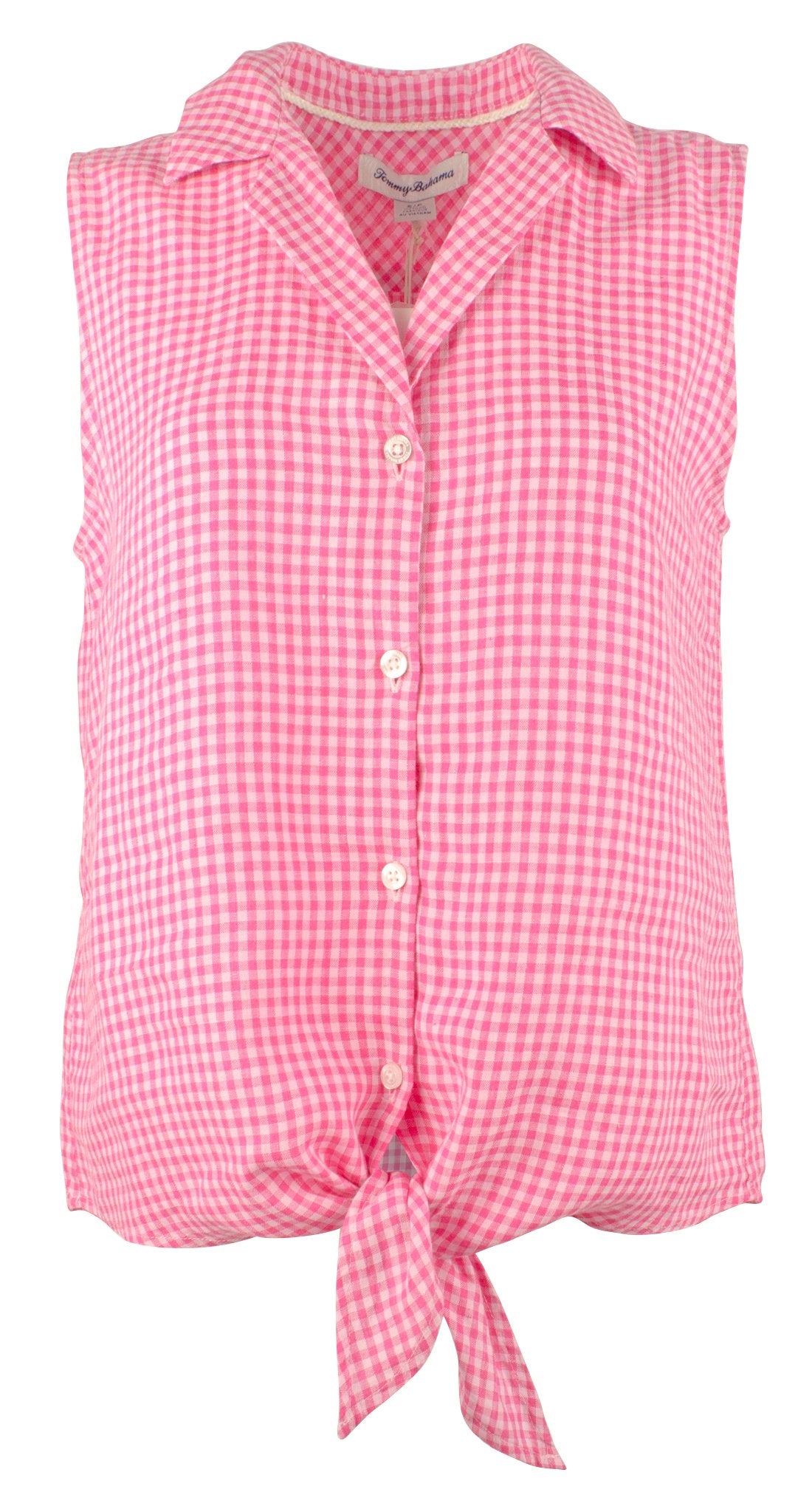 Tommy Bahama Women's Gingham Way Linen Sleeveless Camp Shirt