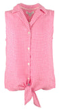 Tommy Bahama Women's Gingham Way Linen Sleeveless Camp Shirt
