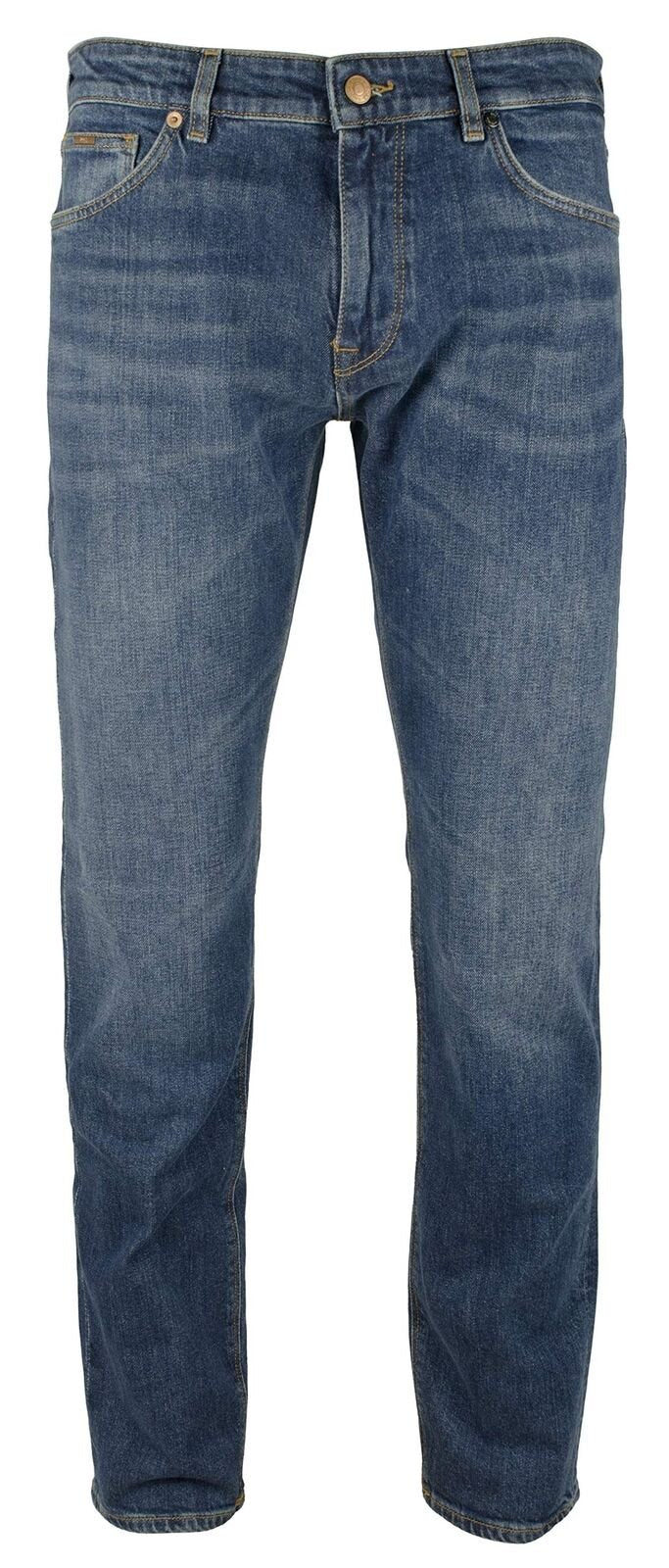 Hugo Boss Men's Maine Regular Fit Stretch Jeans-MB-30WX32L Medium Blue