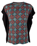 Michael Kors Women's Nui Tile Matte Jersey Rib Trim Top-TB-Small